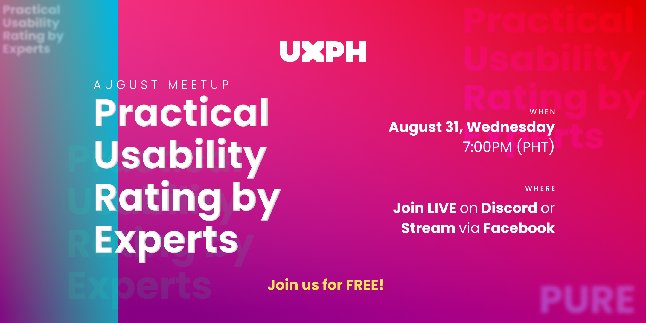 August Meetup: Practical Usability Rating by Experts (PURE)